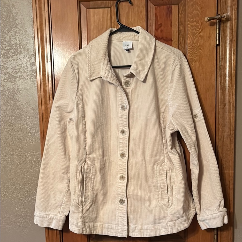 CAbi Cream Blazer Cotton Blend Jacket